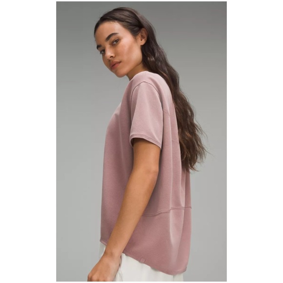 lululemon athletica Tops - Lululemon Pique Knit Back In Action Short Sleeve Top Twilight Rose *No Size Tag*